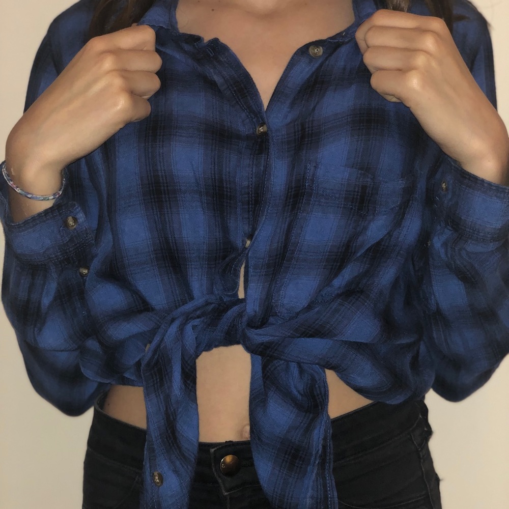 american eagle boyfriend fit plaid flannel